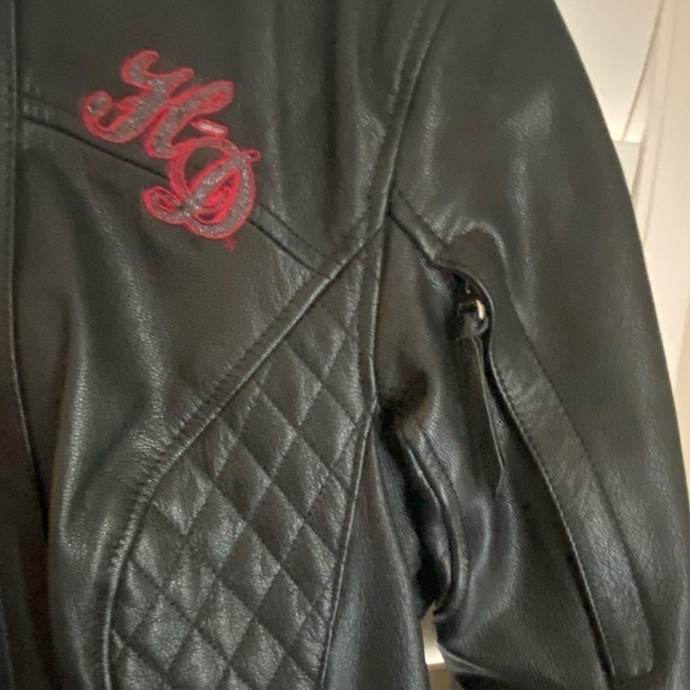 Authentic Women’s Harley Davidson Reflective Willie G Skull Leather Jack NWOT XS - Picture 8 of 11